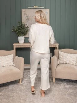 Cable Knit Elastic Waistband Wide Leg Pants | S - XL Set W/ Sku54522 -Women Clothing Shop 0036c69298c41d267b75107cbf0964e7