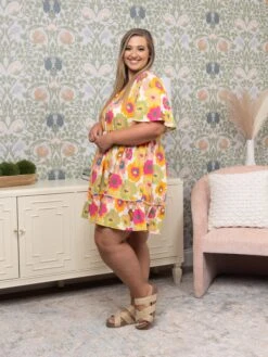 Floral Print V-Neck Dress | S - 3XL -Women Clothing Shop 01a223fd84adca321cf119d472803aaa