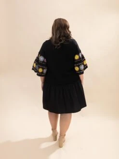 Embroidered Tiered Ruffle Elbow Sleeve Short Dress | S-3XL -Women Clothing Shop 023b4472d9887fd78e032869725de907