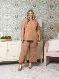 Crinkle Textured Elastic Waist Crop Pants W/Pockets | S-3X Pair W/ Sku53465 -Women Clothing Shop 02afc6ea6271ac9b7e094b7c2cf96a53