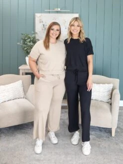 Brushed Hacci Wide Leg Pants | S - L Pair W/ Sku59926