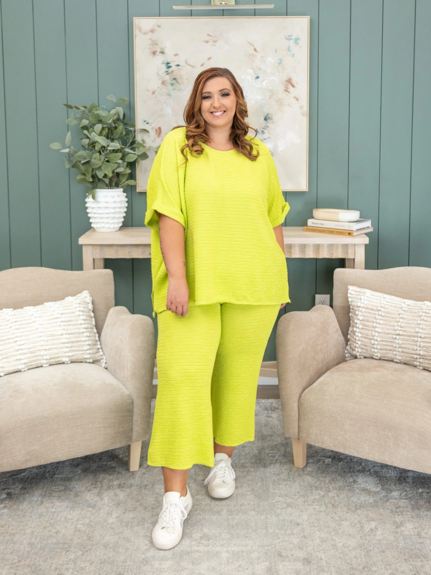 Crinkled Elastic Waist Pocket Cropped Pants | S - 3X Set W/ Sku52397 3 Crinkled Elastic Waist Pocket Cropped Pants | S - 3X Set W/ Sku52397 - Image 3