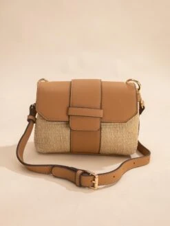 Natural Straw Medium Shoulder Bag |