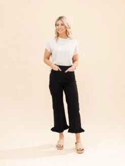 Stretch Front Pocket Ruffle Hem Twill Pants | S-XL 15 Stretch Front Pocket Ruffle Hem Twill Pants | S-XL -Women Clothing Shop 047cf91c7e4aa7e0c3d6d6c91fedba45