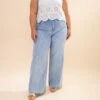 Mica Denim Super High Wide Leg Raw Hem Jean | 0-15