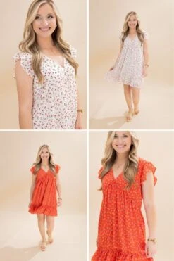 Cherry Print Ruffled Short Dress | S-L