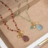 Stone Pendant Beaded Necklace