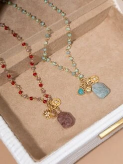 Stone Pendant Beaded Necklace