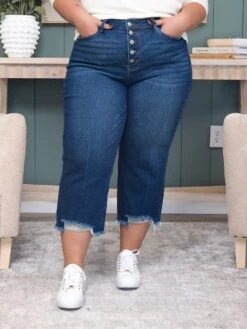Judy Blue High Waisted Button Fly Destroy Hem Crop Wide Jean | 0-24 -Women Clothing Shop 078ae877f59978207923a7b006c99d49
