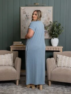 Ribbed V Neck Midi Dress | S-3X -Women Clothing Shop 082dbdb28fb24423c10a2e4dfe028dd8