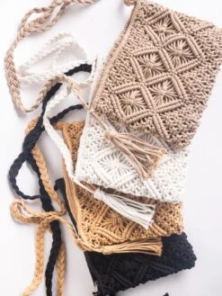 Zenana Woven Bohemian Tassel Crochet Shoulder Bag