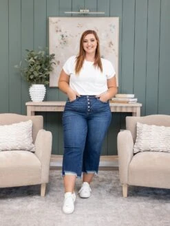 Judy Blue High Waisted Button Fly Destroy Hem Crop Wide Jean | 0-24 -Women Clothing Shop 097542291e2f3e7a8585d71b52f8e8f7