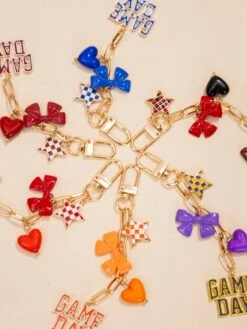 Gameday Bag Charm With Star, Bow, And Heart! -Women Clothing Shop 0a0a5ac8496970f6023aeba4676c5e22