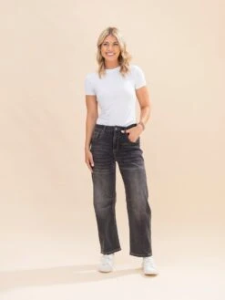 Mica Denim Super High Hidden Button Barrel-leg Jean | 0-15 -Women Clothing Shop 0a228fad776b51f4ef515037e86ff325