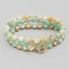 Rhinestone And Shine Beaded Bracelet Set Joyful