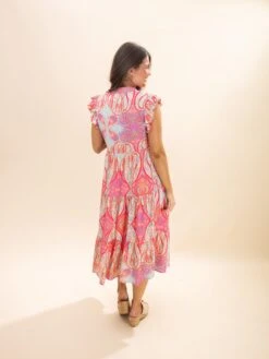 Paisley Print Ruffled Sleeve Midi Dress | S-XL -Women Clothing Shop 0bdeaa0f5e1c540387de4737af357183