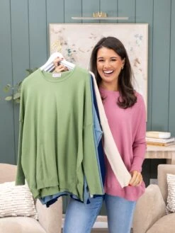 Round Neck "Perfect Knit" Tunic Sweater By DD Design | S/M - 2X/3X