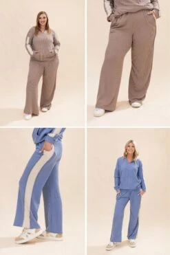 Raised RibCasual Pants With Elastic Waist | S-3XL Pair W/ Sku63513