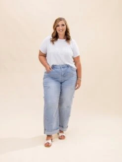 Risen High Rise Crop Barrel Jeans With Ribbon Detail | 0-3XL -Women Clothing Shop 11030a8c46cd2b2444a3d6e855b8554f