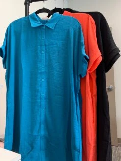 Airflow Dolman Short Sleeve Shirt Dress | S - 2X