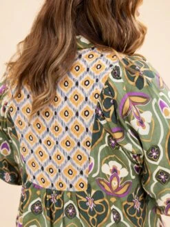 Mixed Abstract Print Collared Midi Dress | S-L -Women Clothing Shop 131ac298eef1092395d9180fa04e001c