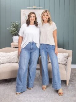 Risen Mid Rise Ankle Wide Flare Jeans | 0-3XL