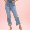 Diva Denim High Rise Cropped Straight Leg Tulip Hem Jeans | 0 - 20