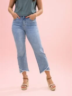 Diva Denim High Rise Cropped Straight Leg Tulip Hem Jeans | 0 - 20