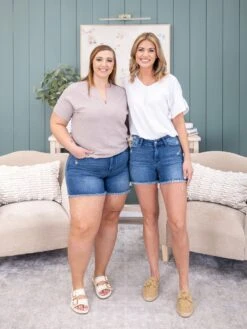 Judy Blue High Waist V Front Shorts W/ Shield Pockets | S-3XL