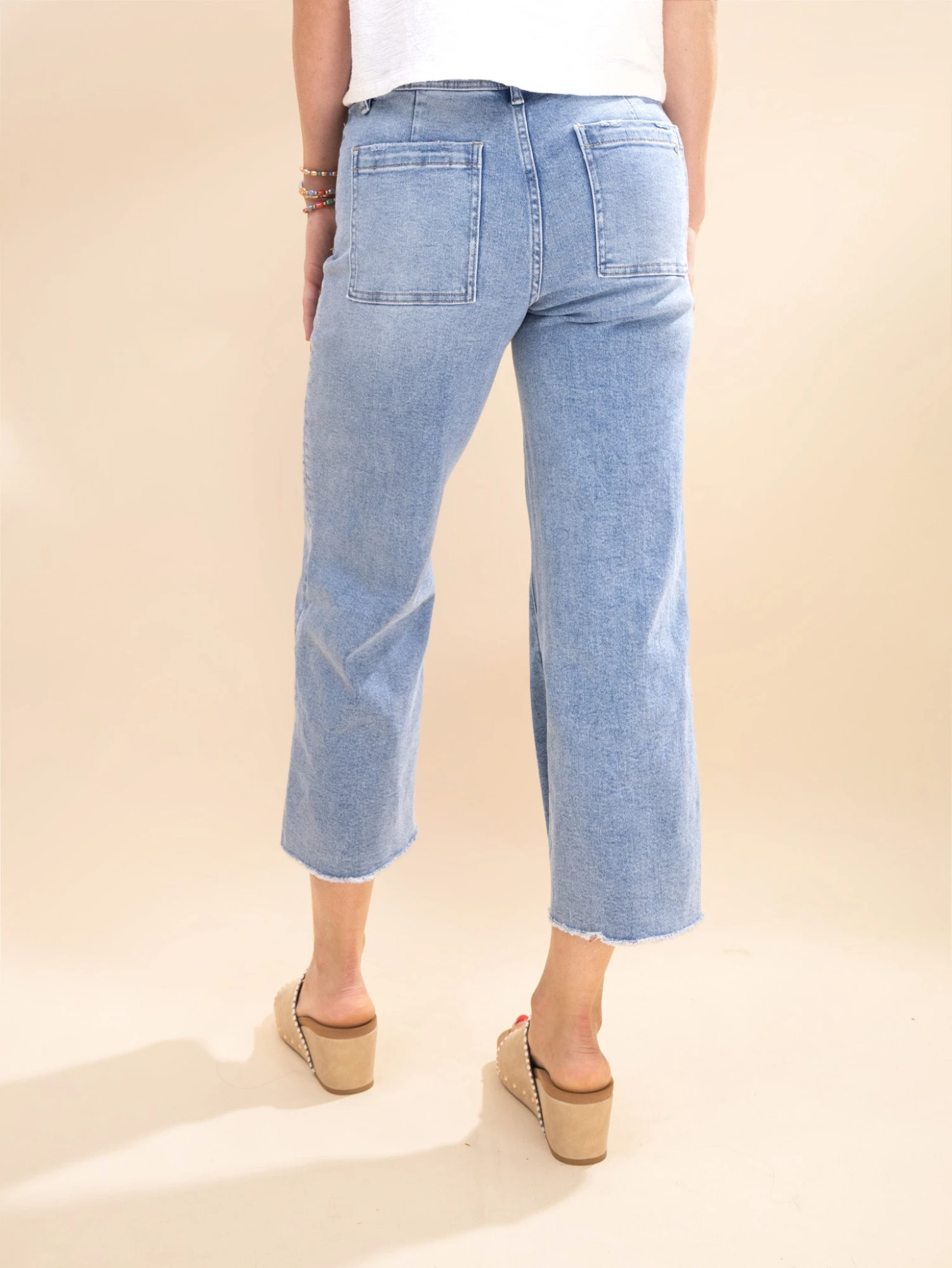 Mica Denim Cropped Wide Leg With Front Pocket Jeans | 0-22W 5 Mica Denim Cropped Wide Leg With Front Pocket Jeans | 0-22W - Image 5