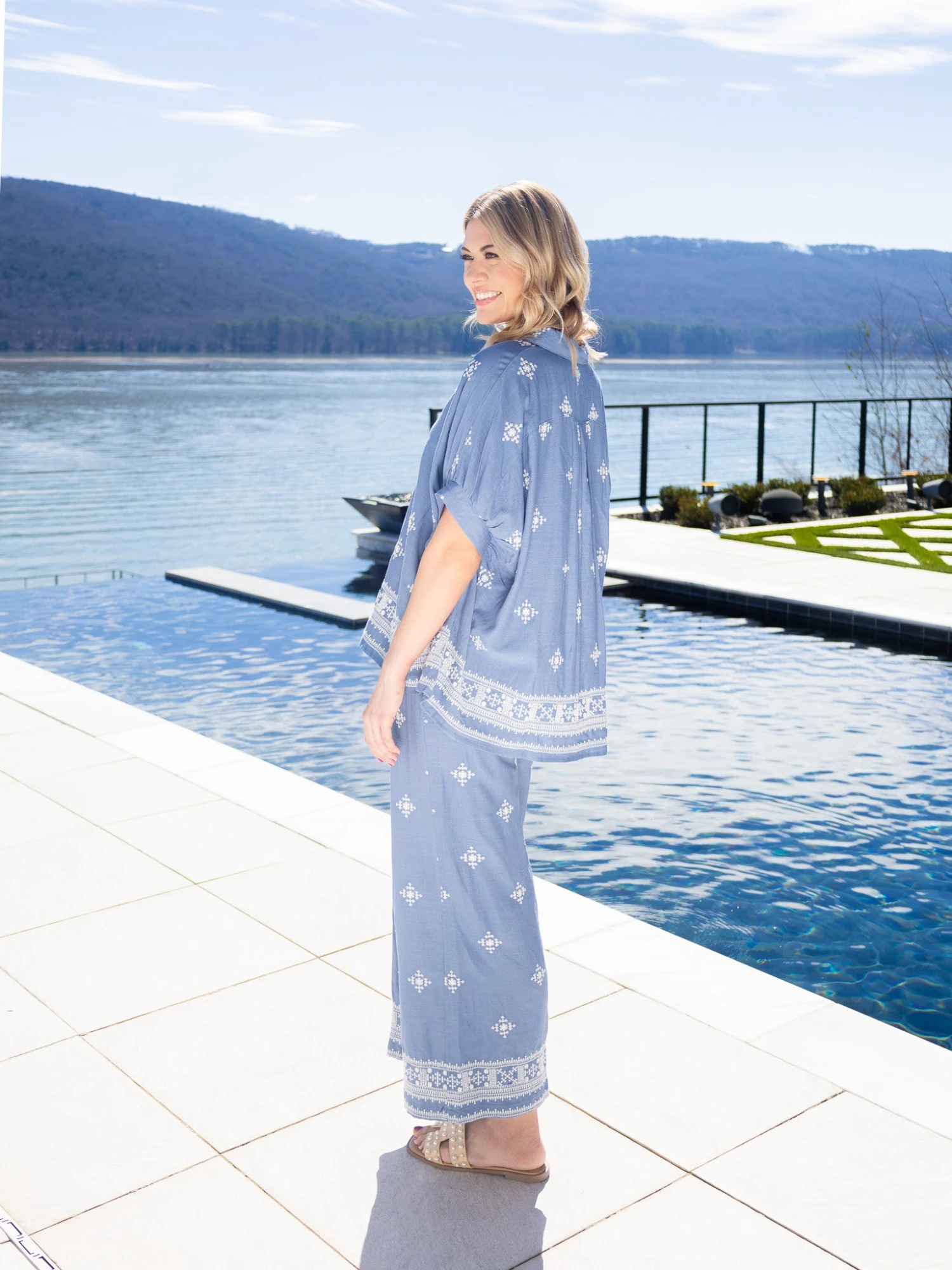 Aztec Embroidered Wide Leg Pants | S-L Pair W/ Sku59702 2 Aztec Embroidered Wide Leg Pants | S-L Pair W/ Sku59702 - Image 2