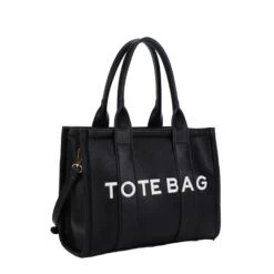 Faux Leather Structured Tote Bag Top's Handbags -Women Clothing Shop 1515cfe6e87ee90b707310aa290dac88