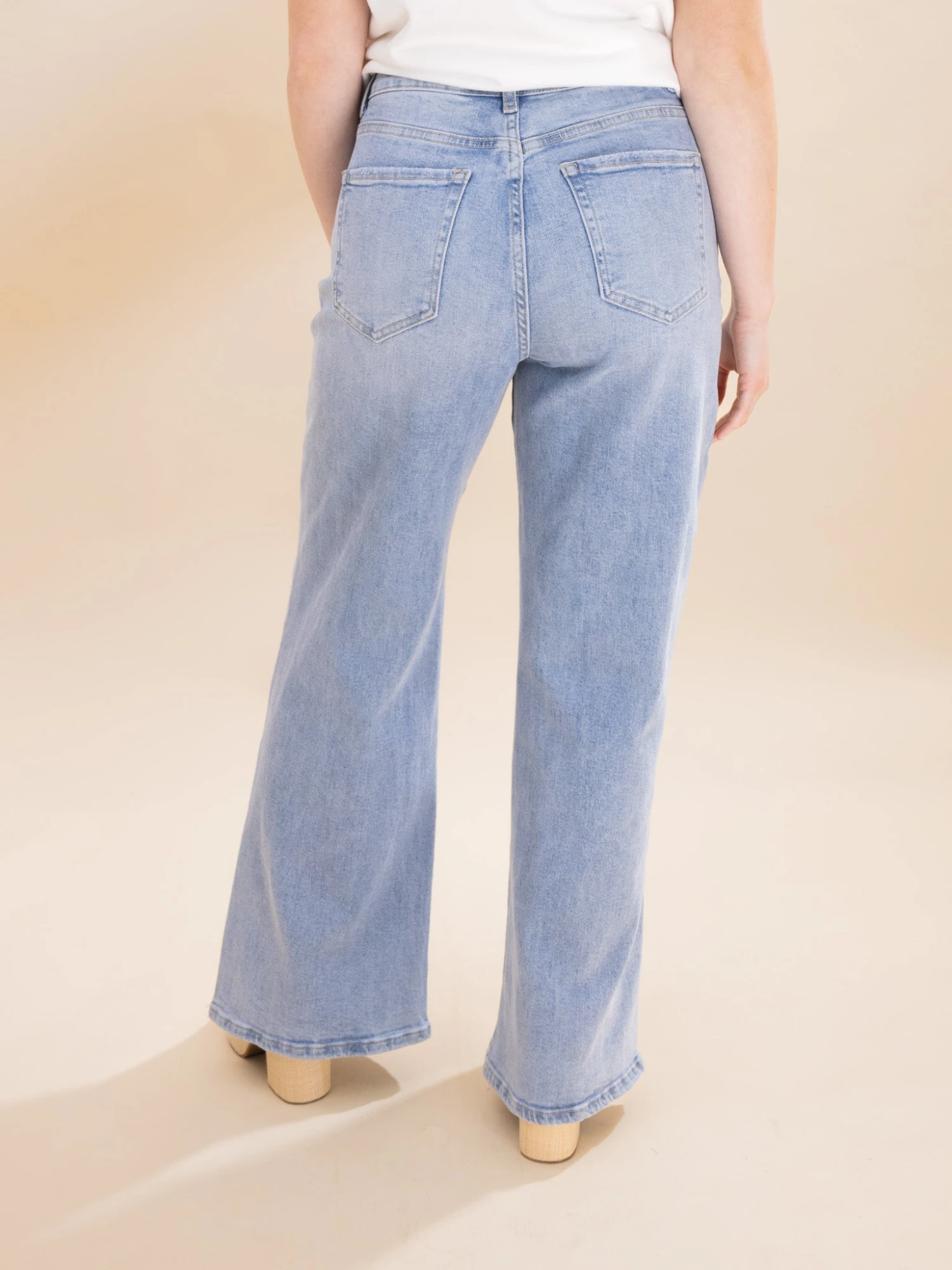 Waist Strap Detail Stretch Side Slit Wide Leg Jeans | S-XL 6 Waist Strap Detail Stretch Side Slit Wide Leg Jeans | S-XL - Image 6