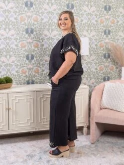 Pearl Detail Texture Cropped Pants | S-3X Set W/ Sku52251 -Women Clothing Shop 16738c7e308ca26fb664837b20fe3e40 1