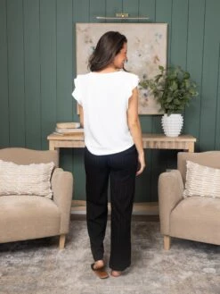 High-Waisted Light Weight Woven Crinkle Pull On Pant | S-3X -Women Clothing Shop 1692128283a46590f0c01606ed549a2c