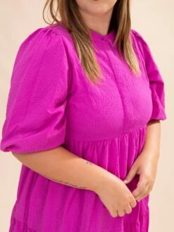 Textured Tiered Midi Dress With Puff Sleeves | S-L 38 Textured Tiered Midi Dress With Puff Sleeves | S-L -Women Clothing Shop 16cab217cb9a5aa57224bbfba0a50844