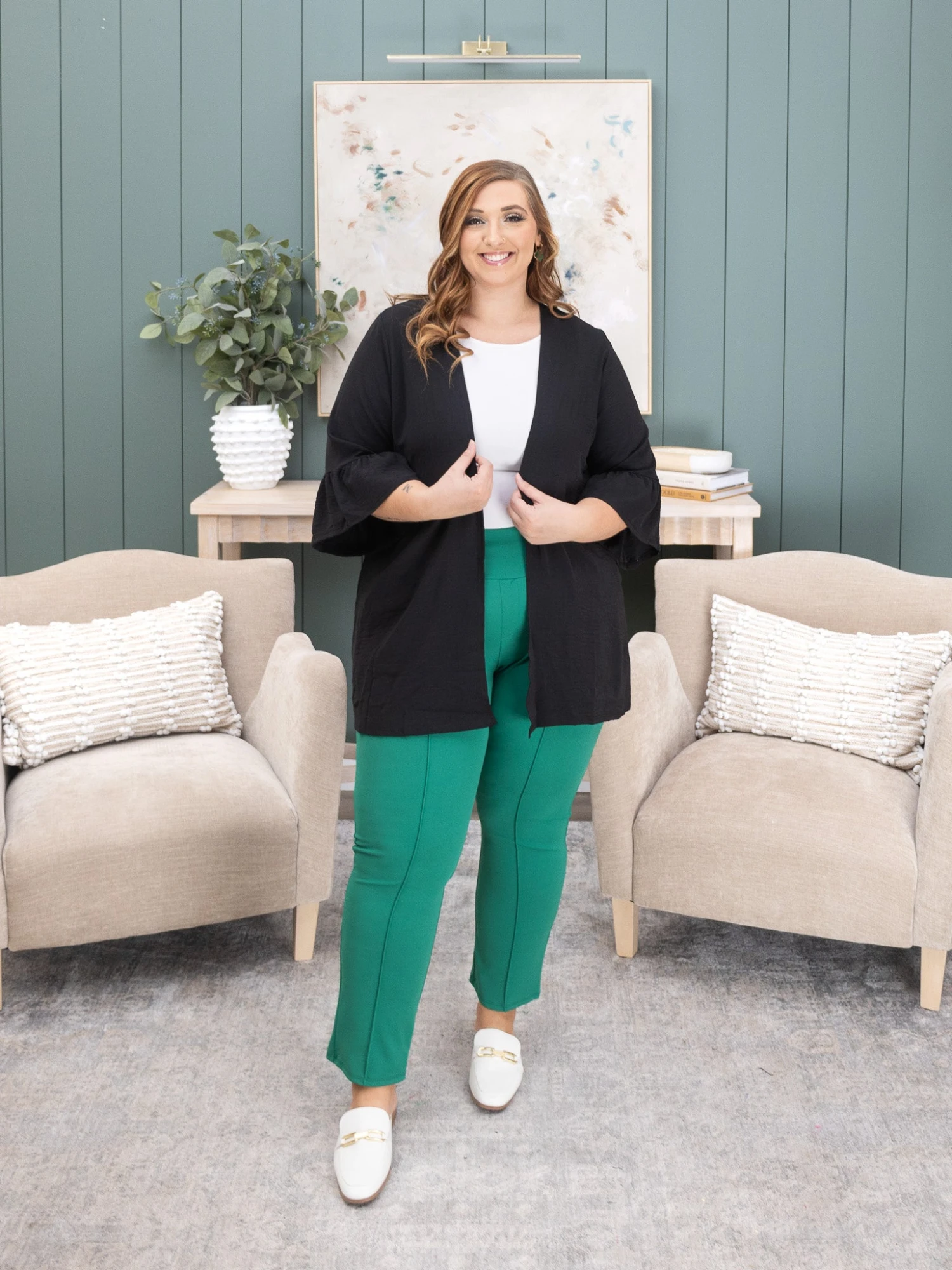 Solid Straight Fit Pant W/ Wide Waist Band | S-3X 3 Solid Straight Fit Pant W/ Wide Waist Band | S-3X - Image 3