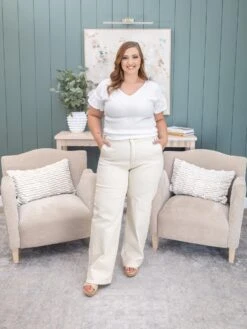 Risen Tummy Control Mid Rise Fit Ankle Baggy Pants | 0-3X -Women Clothing Shop 18d2d813940eca73dc62543bef65662d