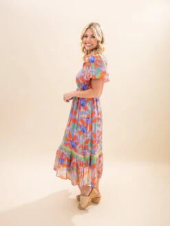 Floral Puff Sleeve Midi Dress | S-L -Women Clothing Shop 198fc9d61aed501551a2aab194bdaecc