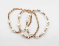 Multi Metallic Beads With Pearls Bracelet Joyful Jewelry