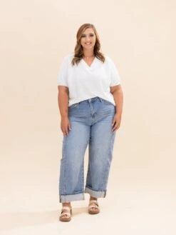 Mica Denim High Rise Barrel Leg Jeans WithCuffed Hem | 0-15 -Women Clothing Shop 19aeb432e5122afc1b4fb7fb2810c3b4