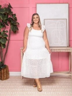 Eyelet Maxi Dress | S - L -Women Clothing Shop 1a5105a0890b585663a1ecd076794fa5