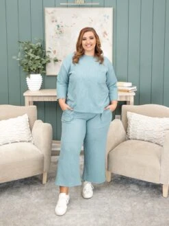 Textured Crop Pants W/ Pockets By DD Design | S - 3XL Pair W/ Sku57748 -Women Clothing Shop 1b1181107592fb4cf7f5bf9c0f11d435