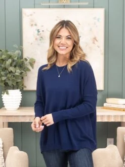 Round Neck "Perfect Knit" Tunic Sweater By DD Design | S/M - 2X/3X -Women Clothing Shop 1bf28e8c54b8fccbd547645b17f6ffea