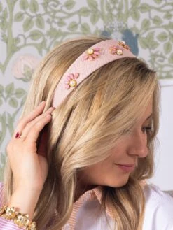 Woven Headband W/ Rhinestone And Pearl Flowers Summer Concerts & Festivals -Women Clothing Shop 1c0f0486b035ddd5429a48e78fe4976c