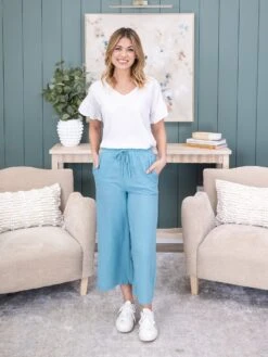 Zenana Drawstring Elastic Waist Wide Leg Crop Pants | S-XL -Women Clothing Shop 1c9401eab209d532cec945a463d25adc