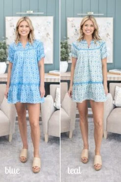 Eyelet Mini Dress With Ric Rac Trim | S - 2XL Umgee