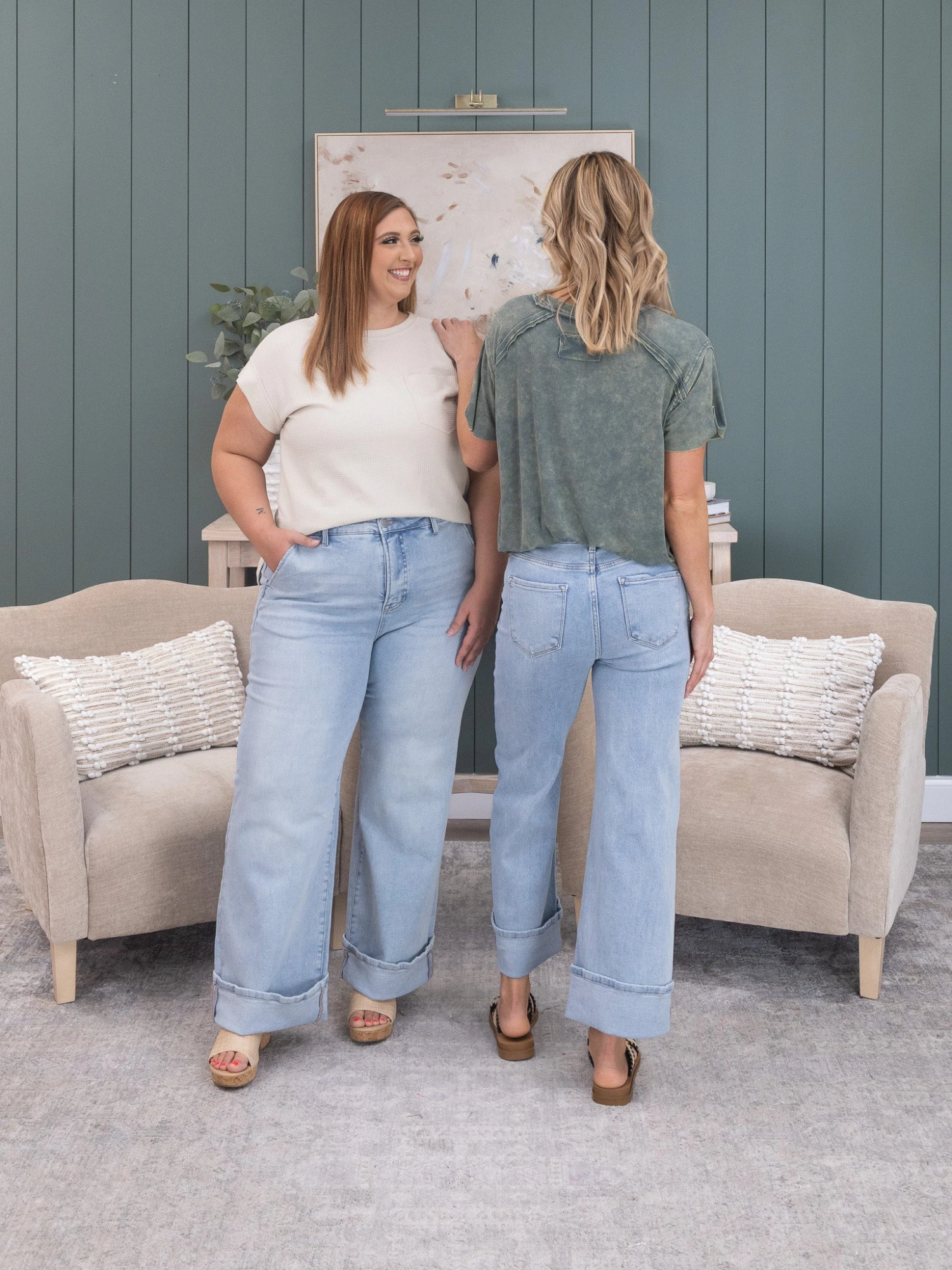 Risen Tummy Control High Rise Ankle Wide Cuffed Jeans | 0-3X 2 Risen Tummy Control High Rise Ankle Wide Cuffed Jeans | 0-3X - Image 2