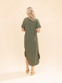 Airflow V Neck Placket W/ Front Pleat Maxi Dress W/ Pockets | S-3X -Women Clothing Shop 1d45c58939669ca4314305a6f1c02054