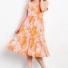 Printed Tiered Wrinkle Free Dress | S - 3XL